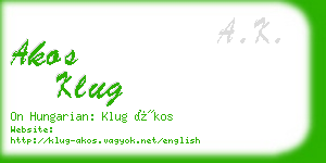 akos klug business card